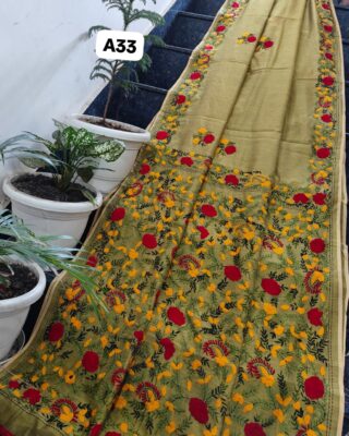 Linen Chanderi Sarees With Blouse (4)