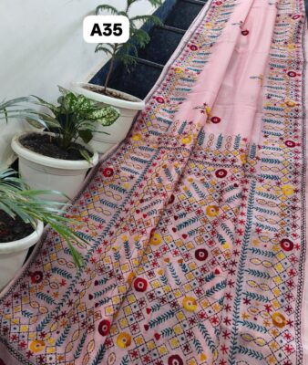 Linen Chanderi Sarees With Blouse (6)