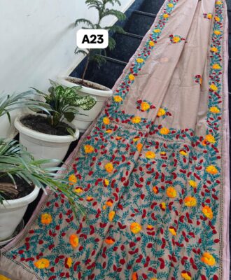 Linen Chanderi Sarees With Blouse (8)