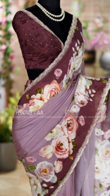 Pure Chinnon Sarees With Heavy Work (10)