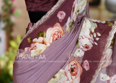Pure Chinnon Sarees With Heavy Work (10)