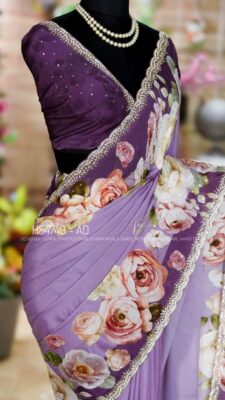 Pure Chinnon Sarees With Heavy Work (15)