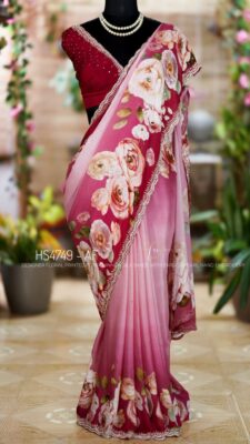 Pure Chinnon Sarees With Heavy Work (2)