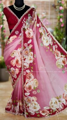 Pure Chinnon Sarees With Heavy Work (4)