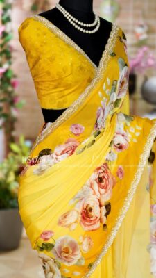 Pure Chinnon Sarees With Heavy Work (6)