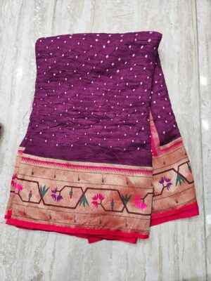 Pure Georgette Handcrafted Bandej Sarees (7)