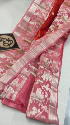 Pure Green Mango Silk Meenakari Sarees (17)