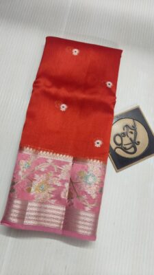 Pure Green Mango Silk Meenakari Sarees (2)