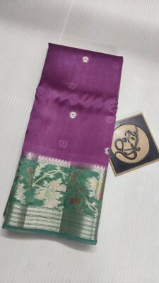 Pure Green Mango Silk Meenakari Sarees (3)