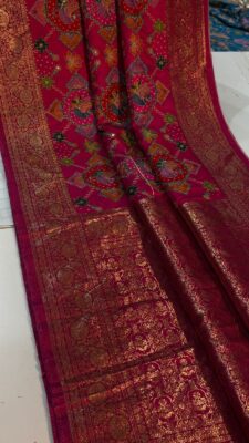 Pure Kashmir Weaving Tanjore Print Sarees (10)