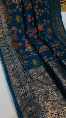 Pure Kashmir Weaving Tanjore Print Sarees (11)