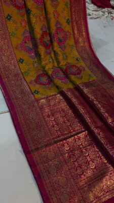 Pure Kashmir Weaving Tanjore Print Sarees (15)