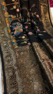 Pure Kashmir Weaving Tanjore Print Sarees (6)