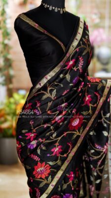 Pure Tissue Silk Allover Jaal Embroidary Sarees (15)