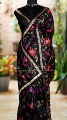 Pure Tissue Silk Allover Jaal Embroidary Sarees (18)