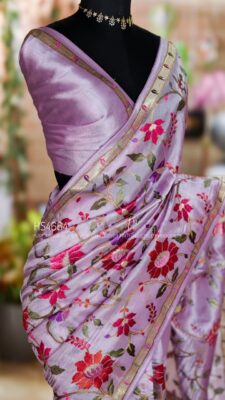 Pure Tissue Silk Allover Jaal Embroidary Sarees (23)