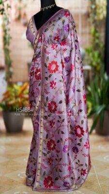 Pure Tissue Silk Allover Jaal Embroidary Sarees (34)