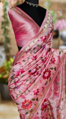 Pure Tissue Silk Allover Jaal Embroidary Sarees (6)