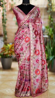 Pure Tissue Silk Allover Jaal Embroidary Sarees (8)