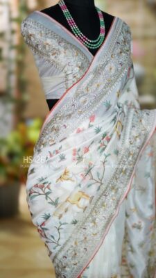 Pure Tissue Silk Sarees With Shikargah Embroidary Work (14)