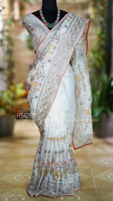 Pure Tissue Silk Sarees With Shikargah Embroidary Work (19)