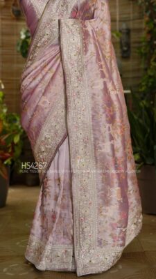 Pure Tissue Silk Sarees With Shikargah Embroidary Work (2)