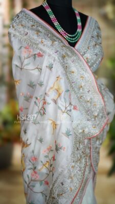 Pure Tissue Silk Sarees With Shikargah Embroidary Work (20)