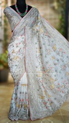 Pure Tissue Silk Sarees With Shikargah Embroidary Work (24)