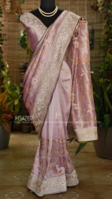 Pure Tissue Silk Sarees With Shikargah Embroidary Work (27)