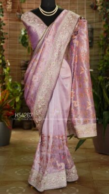 Pure Tissue Silk Sarees With Shikargah Embroidary Work (30)