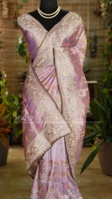 Pure Tissue Silk Sarees With Shikargah Embroidary Work (32)