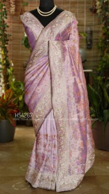 Pure Tissue Silk Sarees With Shikargah Embroidary Work (35)