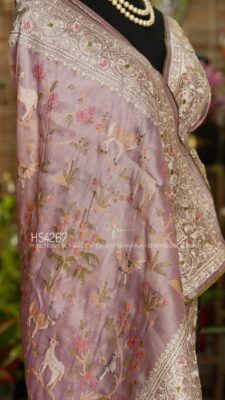 Pure Tissue Silk Sarees With Shikargah Embroidary Work (37)