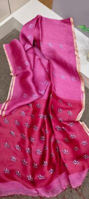 Resham Silk Linen Jamdhani Sarees (2)
