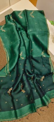 Resham Silk Linen Jamdhani Sarees (4)