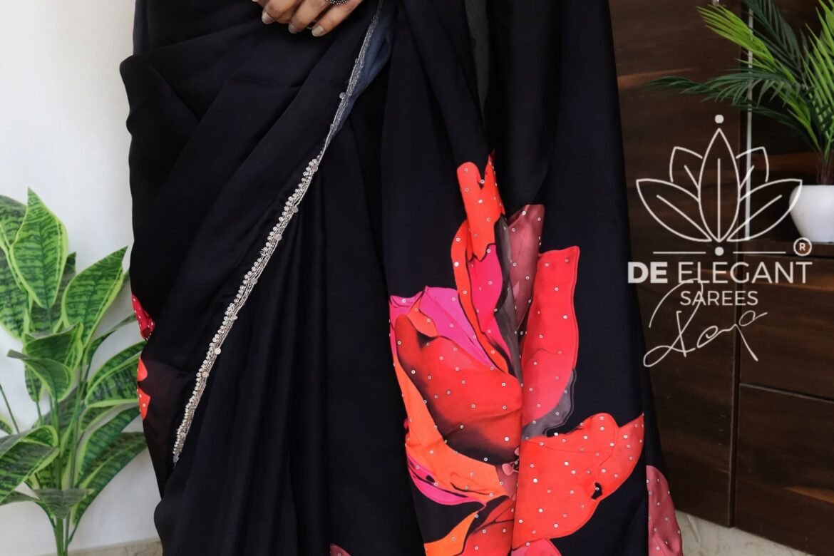 Satin Silk Cutdana Work Sarees (4)