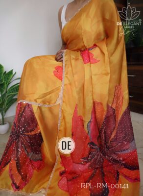 Satin Silk Cutdana Work Sarees (5)