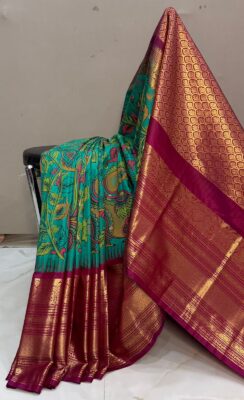 Semi Gadwal Silk Digital Printed Sarees (12)