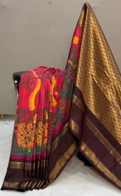 Semi Gadwal Silk Digital Printed Sarees (13)