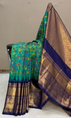 Semi Gadwal Silk Digital Printed Sarees (6)