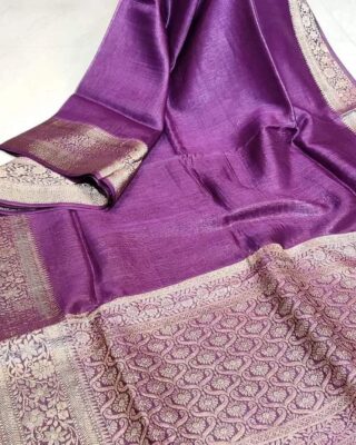 Silk Linen Banarasi Jacquard Weaving Sarees (11)