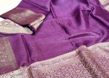 Silk Linen Banarasi Jacquard Weaving Sarees (11)