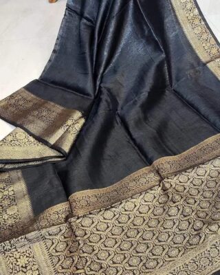 Silk Linen Banarasi Jacquard Weaving Sarees (12)