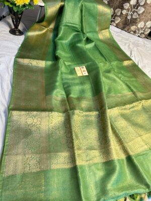 Silk Linen Banarasi Jacquard Weaving Sarees (15)