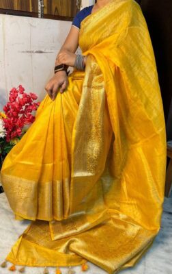 Silk Linen Banarasi Jacquard Weaving Sarees (21)