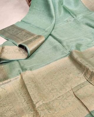 Silk Linen Banarasi Jacquard Weaving Sarees (6)