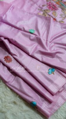 Soft Chanderi Silk Sarees With Kantha Style Work. (21)