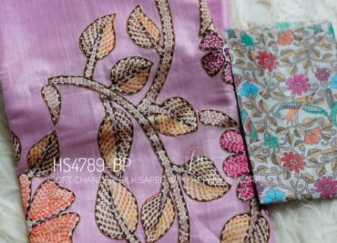 Soft Chanderi Silk Sarees With Kantha Style Work. (24)