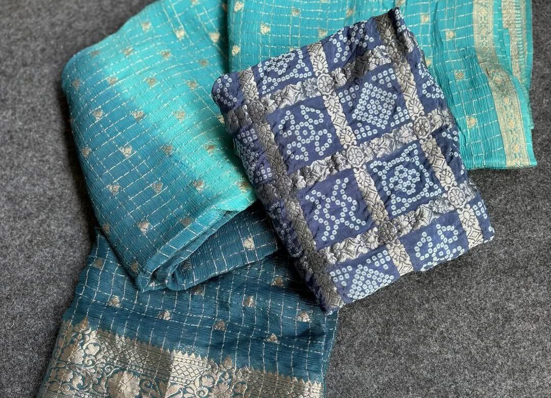 Exclusive Chinnon Sarees 2d Dyeing With Blouse (1)