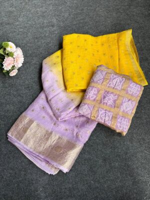 Exclusive Chinnon Sarees 2d Dyeing With Blouse (11)